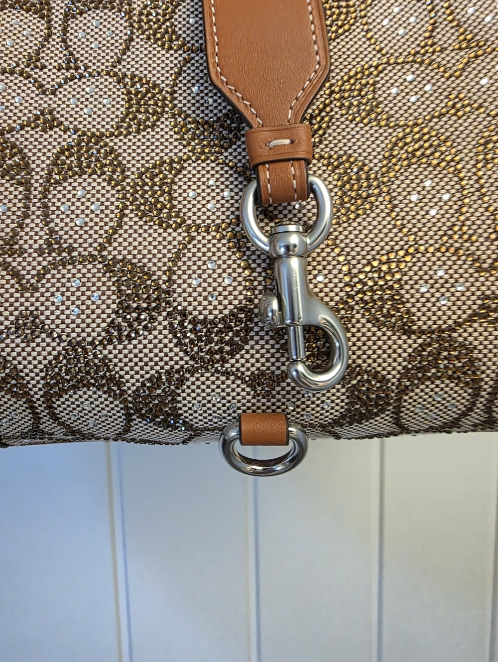 Coach Hamptons Hobo Bag In Crystal Signature Jacquard NWOT - Picture 4 of 16